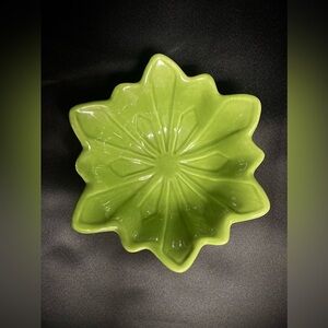 Green Ceramic Flower Leaf Candy Dish